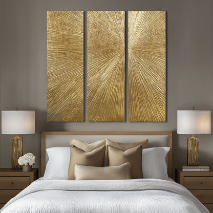 Madison Park Signature Sunburst Trittico dipinto a mano, set di 3 pezzi di arte murale in resina tridimensionale