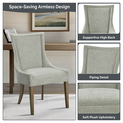 Sedie da pranzo laterali Madison Park Signature Ultra imbottite con gambe in legno (set da 2) - N/D