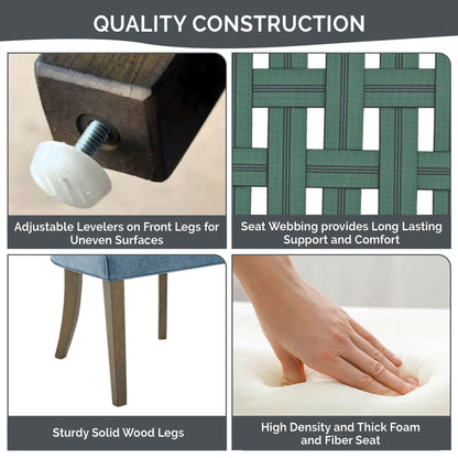 Sedie da pranzo laterali Madison Park Signature Ultra imbottite con gambe in legno (set da 2) - N/D