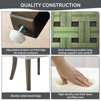 Sedie da pranzo laterali Madison Park Signature Ultra imbottite con gambe in legno (set da 2) - N/D