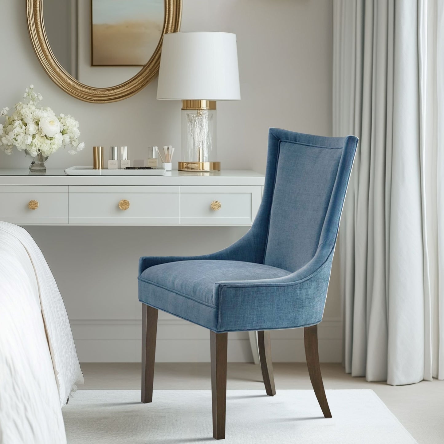 Sedie da pranzo laterali Madison Park Signature Ultra imbottite con gambe in legno (set da 2) - N/D