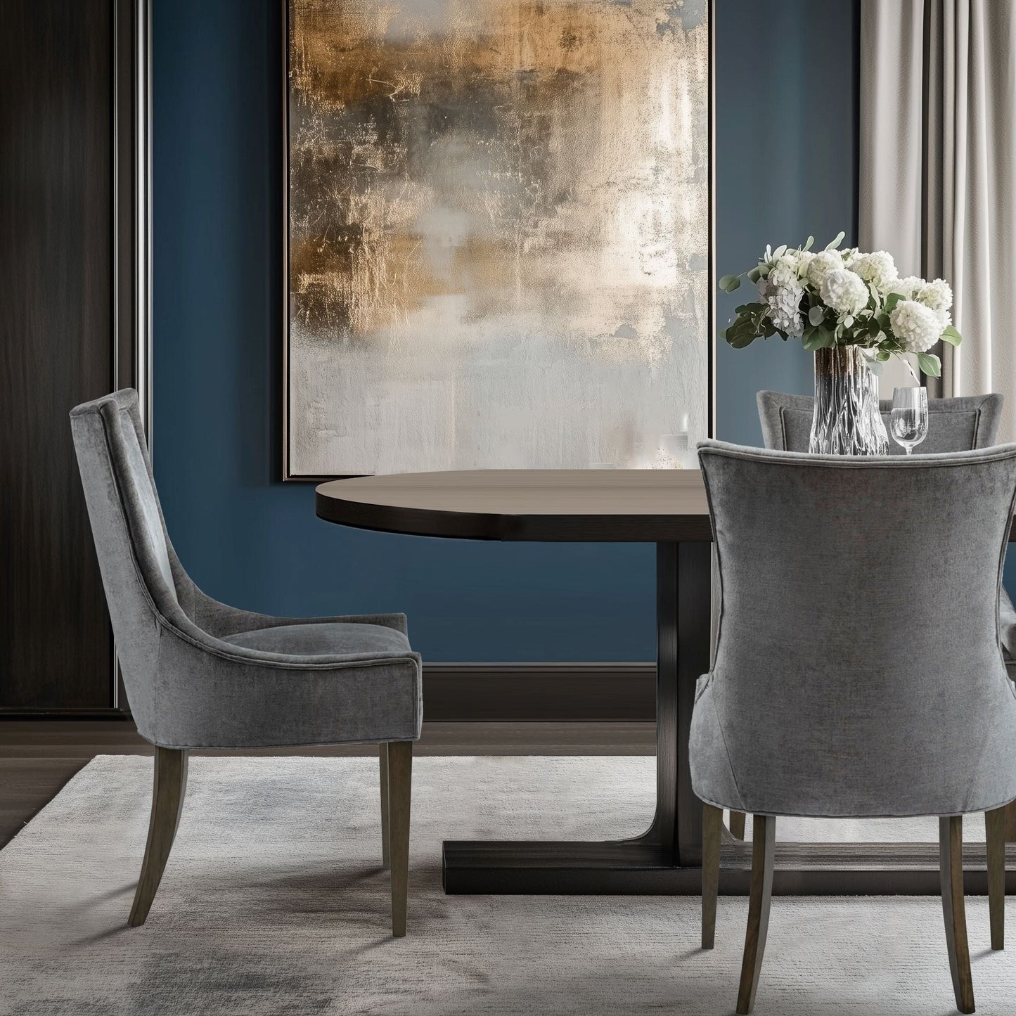 Sedie da pranzo laterali Madison Park Signature Ultra imbottite con gambe in legno (set da 2) - N/D