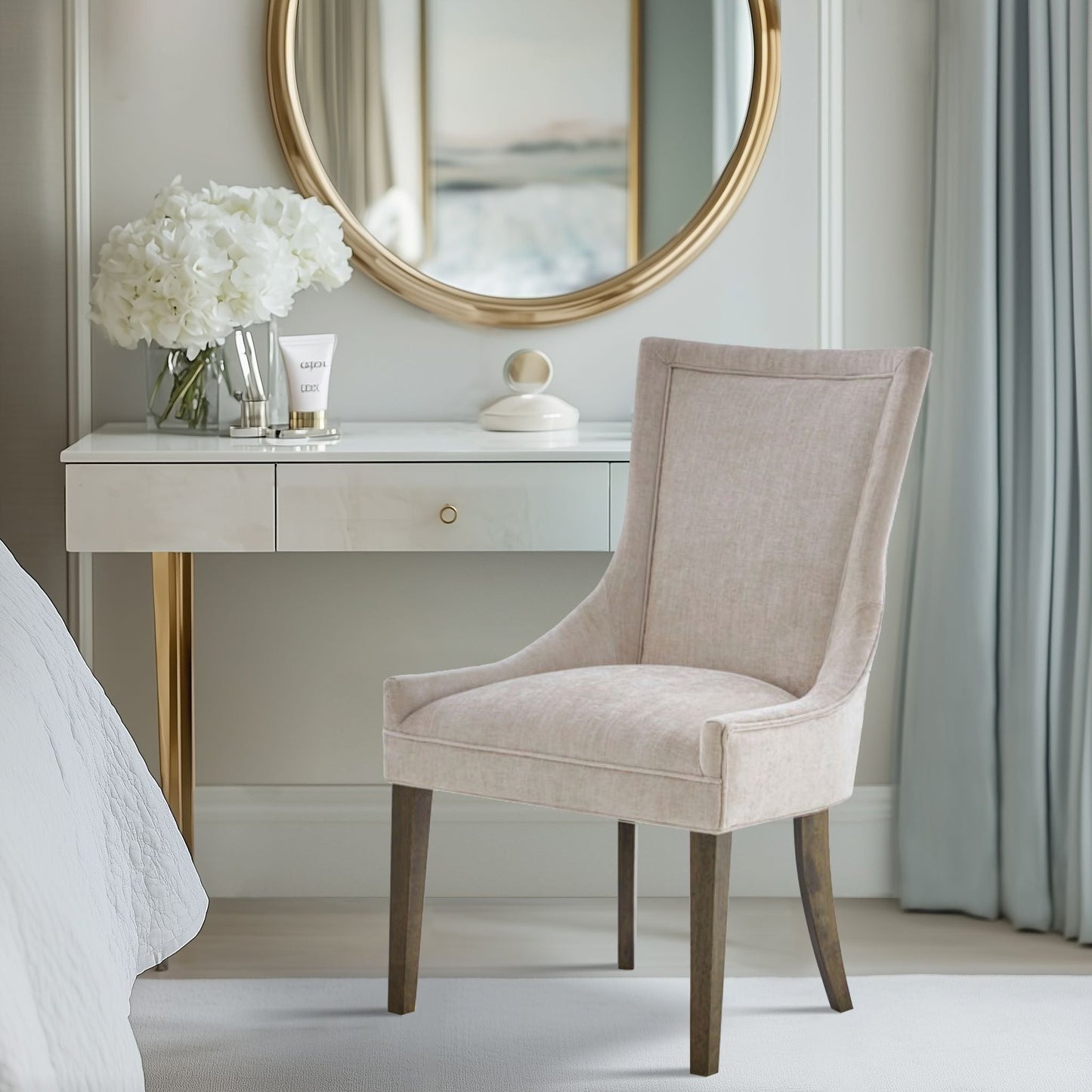 Sedie da pranzo laterali Madison Park Signature Ultra imbottite con gambe in legno (set da 2) - N/D