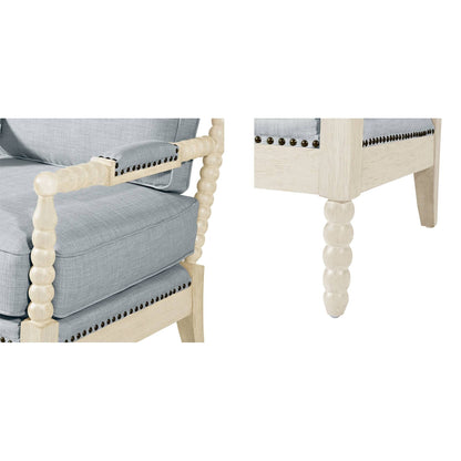 Poltrona Madison Park Donohue con struttura in legno tornito