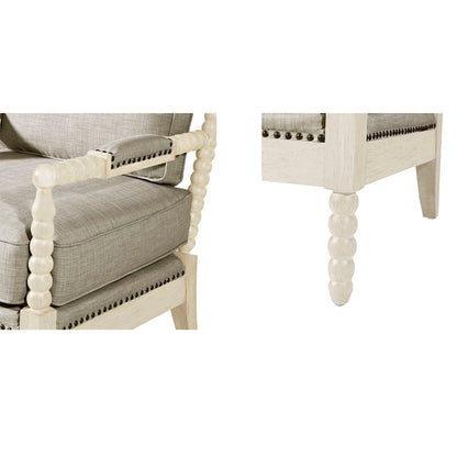 Poltrona Madison Park Donohue con struttura in legno tornito