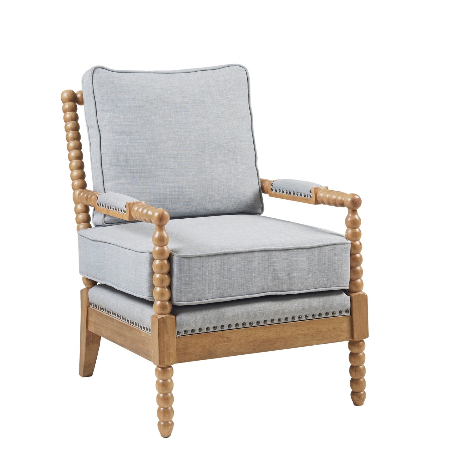 Poltrona Madison Park Donohue con struttura in legno tornito