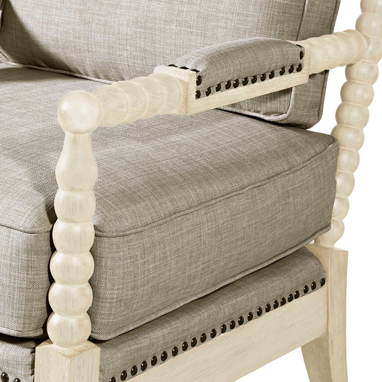 Poltrona Madison Park Donohue con struttura in legno tornito