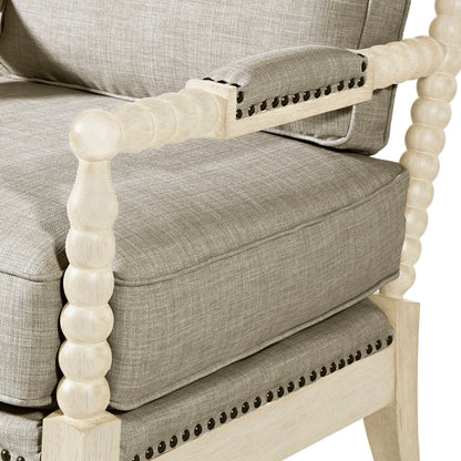 Poltrona Madison Park Donohue con struttura in legno tornito