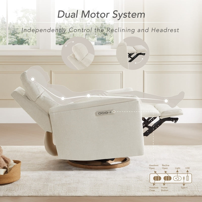 Poltrona reclinabile girevole elettrica per bambini Maire con luce notturna