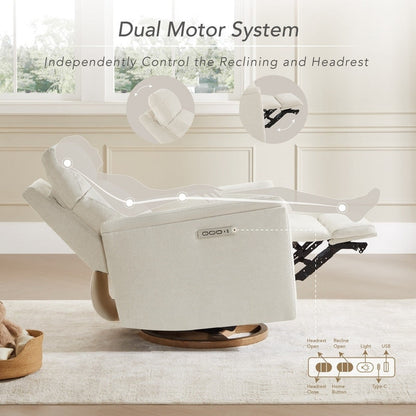 Poltrona reclinabile girevole elettrica per bambini Maire con luce notturna