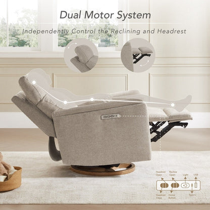 Poltrona reclinabile girevole elettrica per bambini Maire con luce notturna