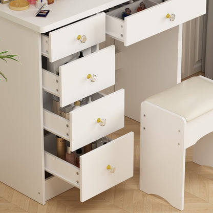 Set da toeletta per il trucco con specchio touch screen e sgabello