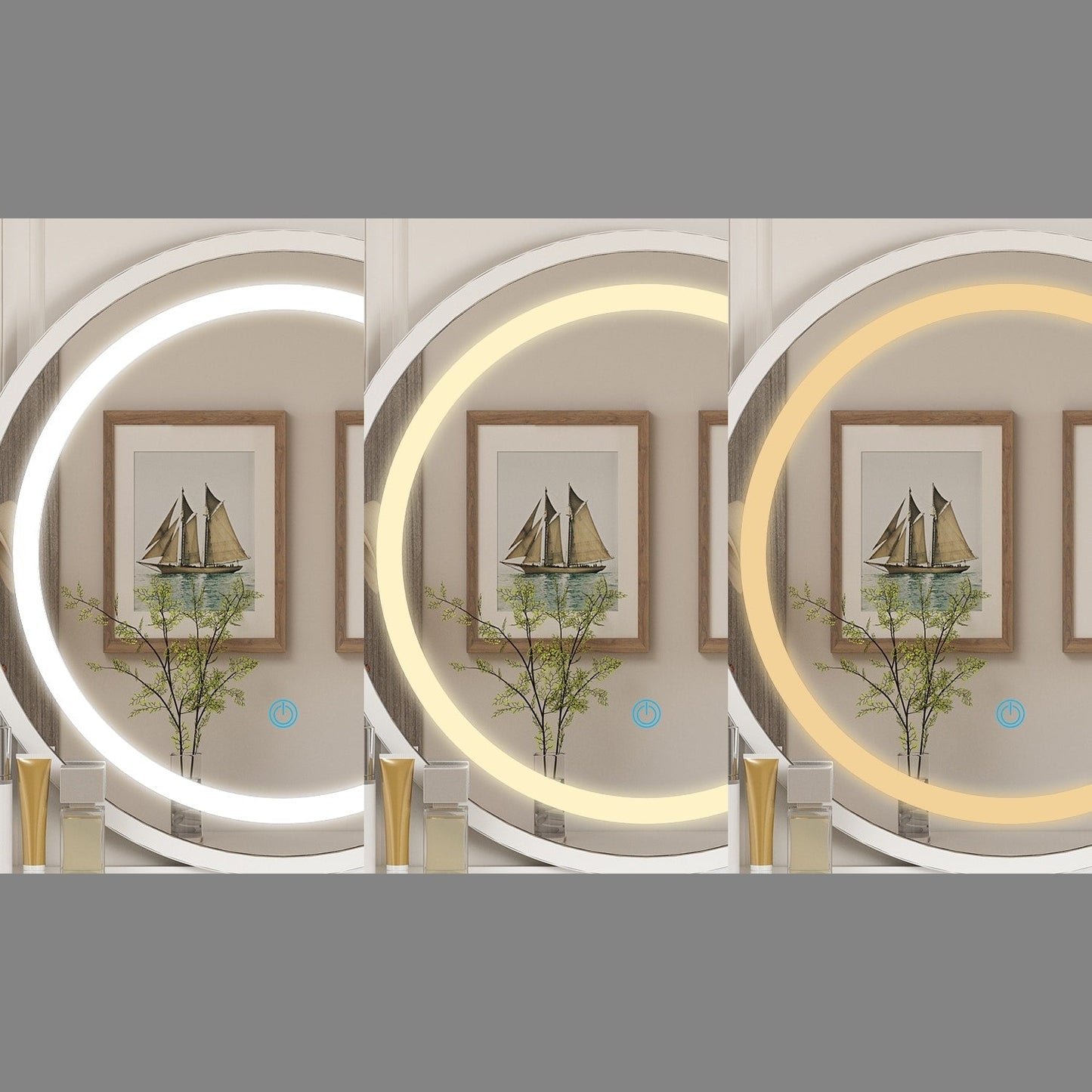 Set da toeletta per il trucco con specchio touch screen e sgabello