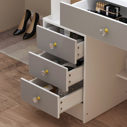 Set da toeletta per il trucco con specchio e sgabello