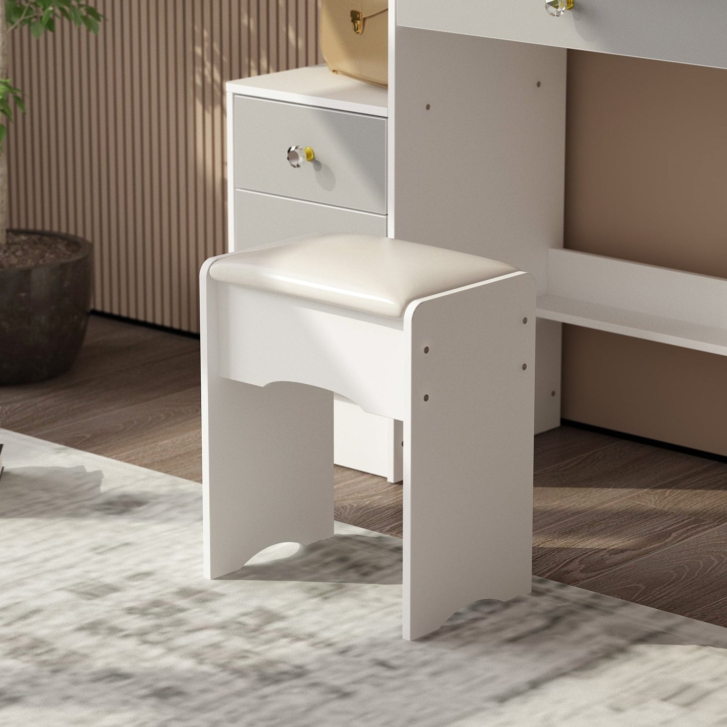 Set da toeletta per il trucco con specchio e sgabello