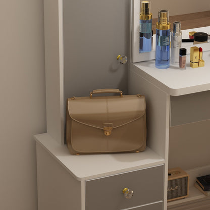 Set da toeletta per il trucco con specchio e sgabello