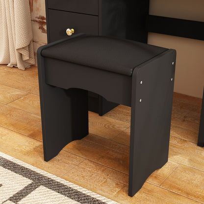 Tavolo da trucco con luce LED, specchio e sgabello