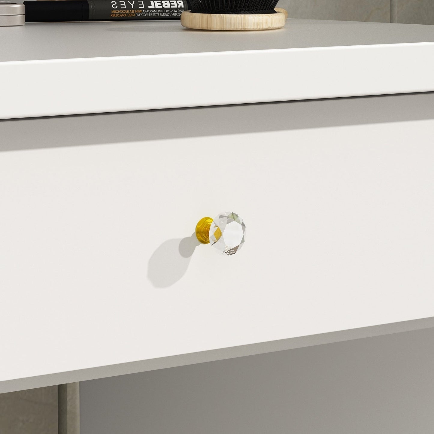 Tavolo da trucco con luce LED, specchio e sgabello