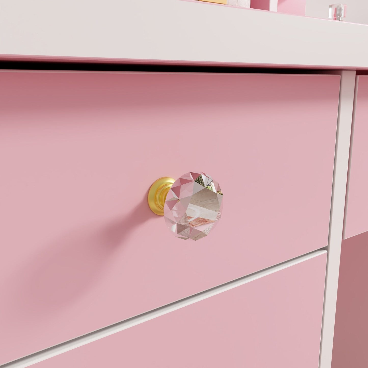 Tavolo da trucco con luce LED, specchio e sgabello