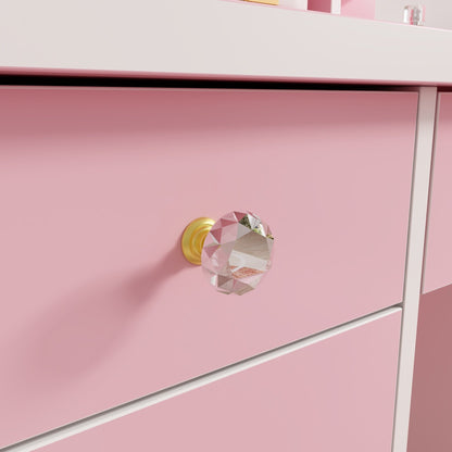 Tavolo da trucco con luce LED, specchio e sgabello