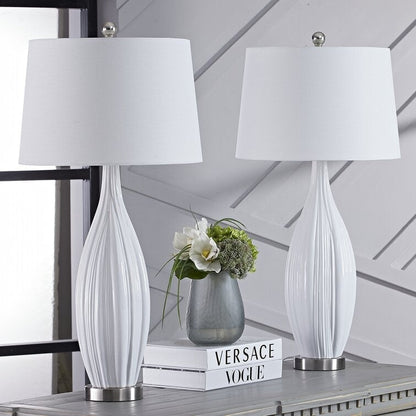 Set di 31 lampade da tavolo standard in porcellana bianca (set di 2) (set di 2)