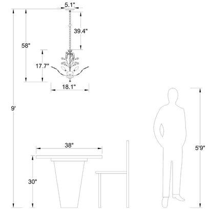 Maxax 4 - Lampadario classico/tradizionale unico con dettagli in cristallo