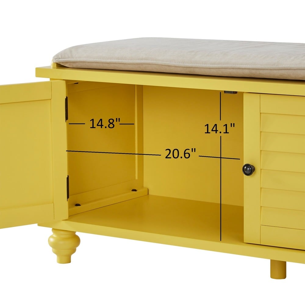 Panca contenitore con anta a persiana e cuscino in velluto Maybelle di iNSPIRE Q Classic