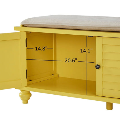 Panca contenitore con anta a persiana e cuscino in velluto Maybelle di iNSPIRE Q Classic