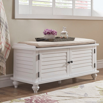 Panca contenitore con anta a persiana e cuscino in velluto Maybelle di iNSPIRE Q Classic