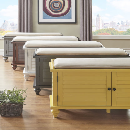 Panca contenitore con anta a persiana e cuscino in velluto Maybelle di iNSPIRE Q Classic