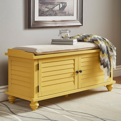 Panca contenitore con anta a persiana e cuscino in velluto Maybelle di iNSPIRE Q Classic