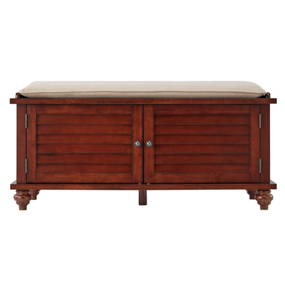 Panca contenitore con anta a persiana e cuscino in velluto Maybelle di iNSPIRE Q Classic