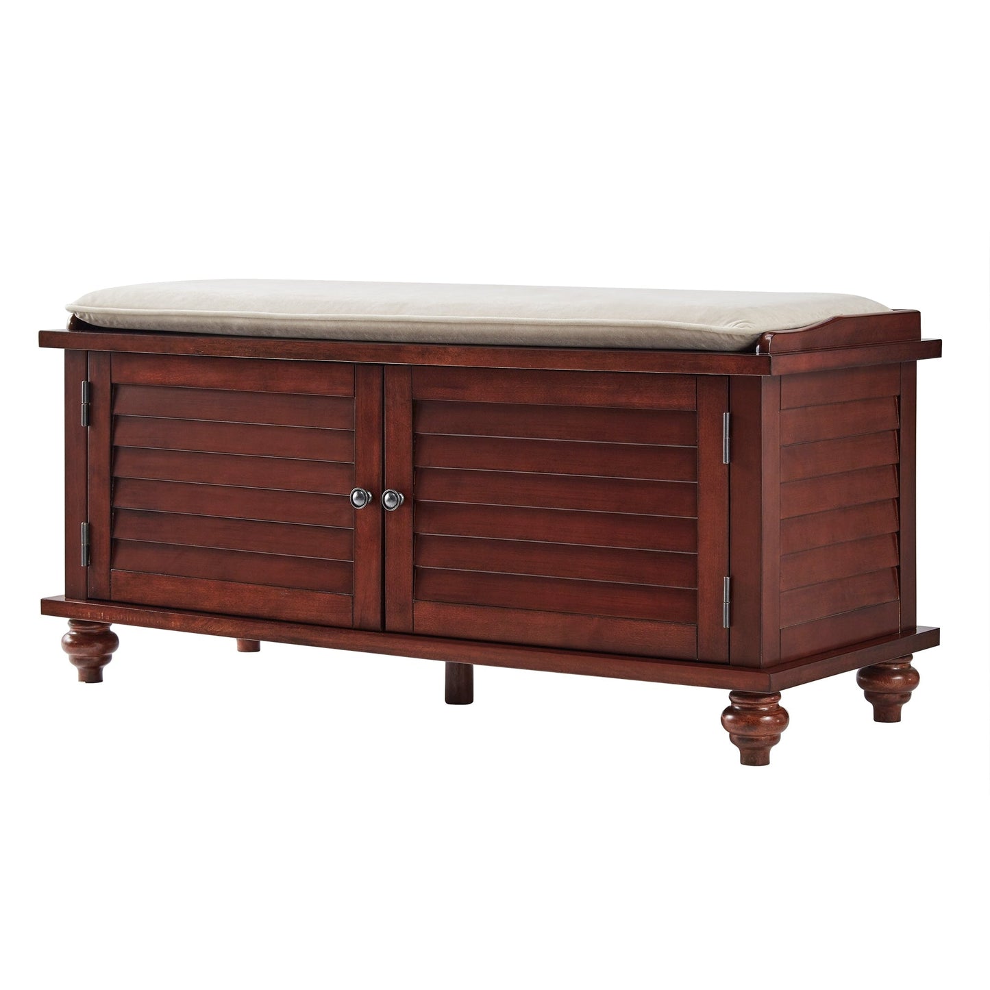 Panca contenitore con anta a persiana e cuscino in velluto Maybelle di iNSPIRE Q Classic