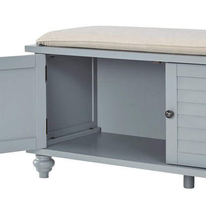 Panca contenitore con anta a persiana e cuscino in velluto Maybelle di iNSPIRE Q Classic