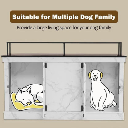 Mcombo, mobile porta TV per cani di grandi dimensioni, cuccia in legno con doppie porte 1861