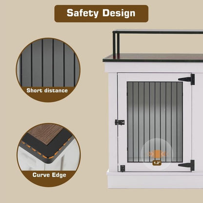 Mcombo, mobile porta TV per cani di grandi dimensioni, cuccia in legno con doppie porte 1861