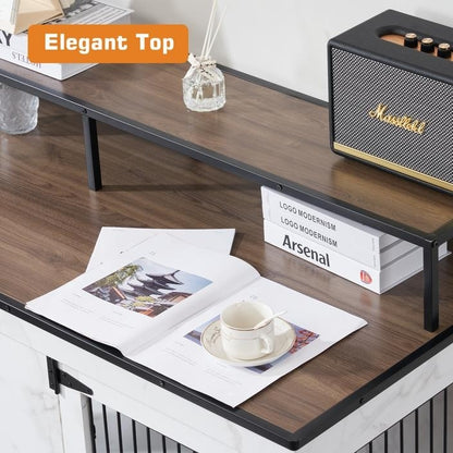 Mcombo, mobile porta TV per cani di grandi dimensioni, cuccia in legno con doppie porte 1861