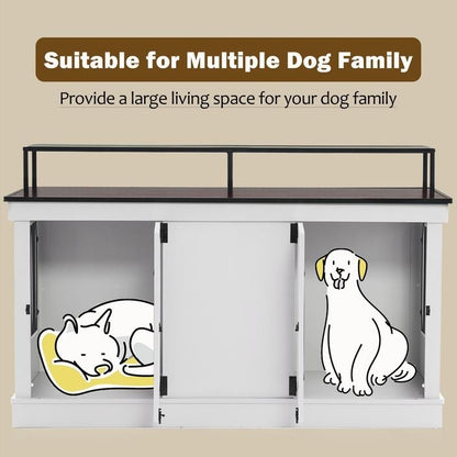 Mcombo, mobile porta TV per cani di grandi dimensioni, cuccia in legno con doppie porte 1861