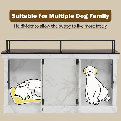 Mcombo, mobile porta TV per cani di grandi dimensioni, cuccia in legno con doppie porte 1861