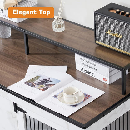 Mcombo, mobile porta TV per cani di grandi dimensioni, cuccia in legno con doppie porte 1861