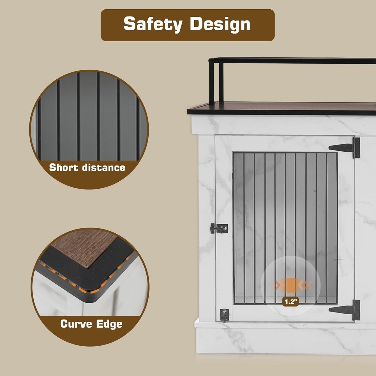 Mcombo, mobile porta TV per cani di grandi dimensioni, cuccia in legno con doppie porte 1861