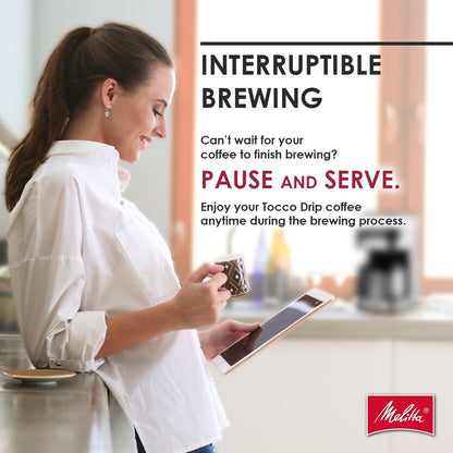 Macchina per caffè americano Melitta Aroma Tocco da 8 tazze con caraffa termica e display touch control