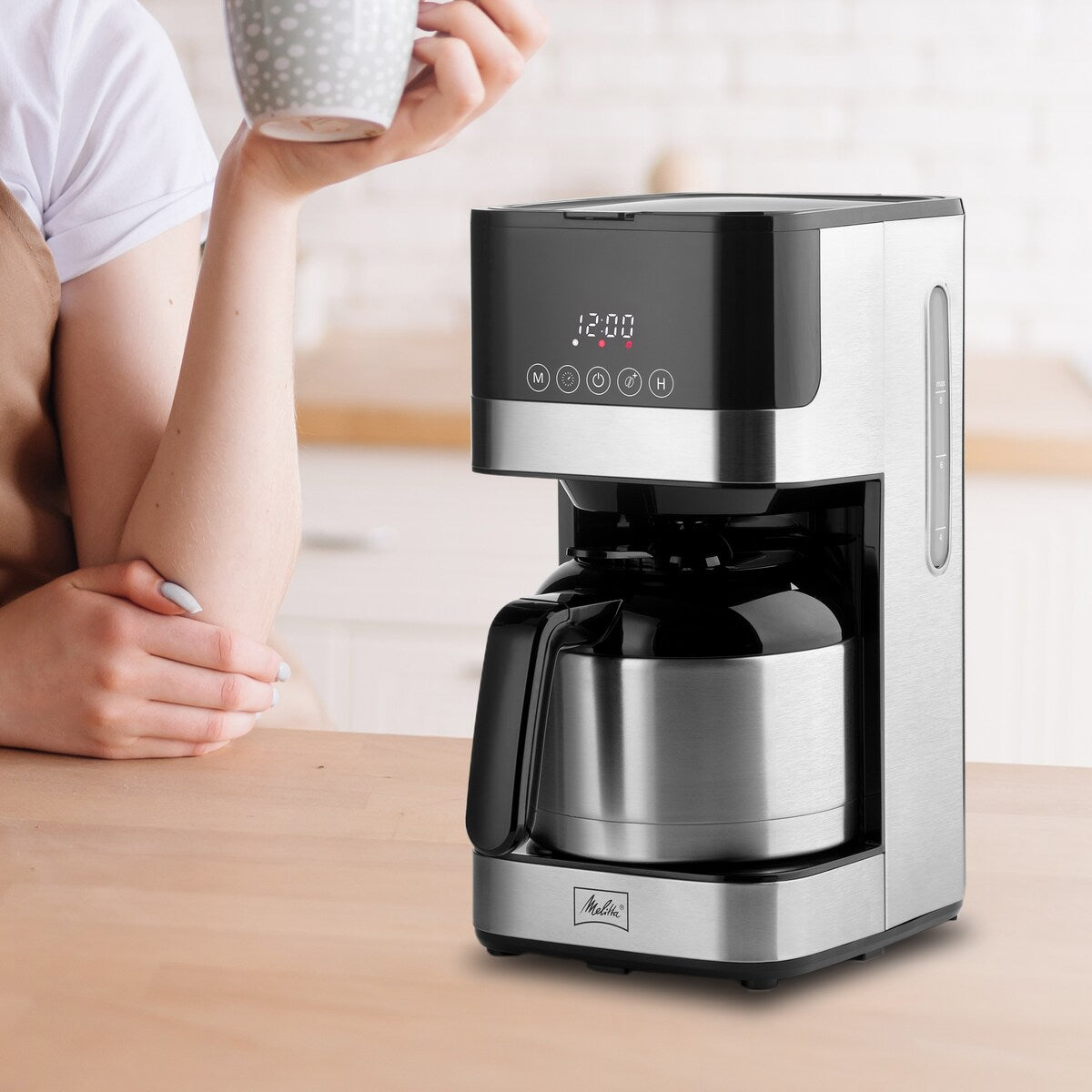Macchina per caffè americano Melitta Aroma Tocco da 8 tazze con caraffa termica e display touch control