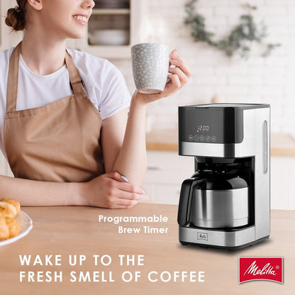 Macchina per caffè americano Melitta Aroma Tocco da 8 tazze con caraffa termica e display touch control