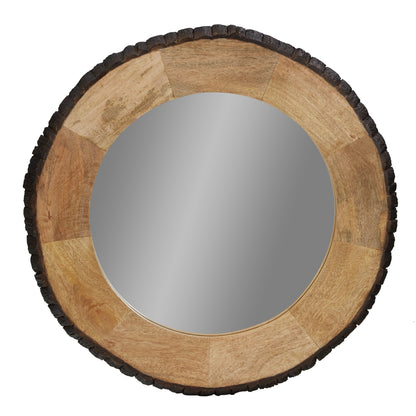 Specchio da parete rotondo in legno con bordo vivo Meredith di River of Goods - 30,5 x 1 x 30,5