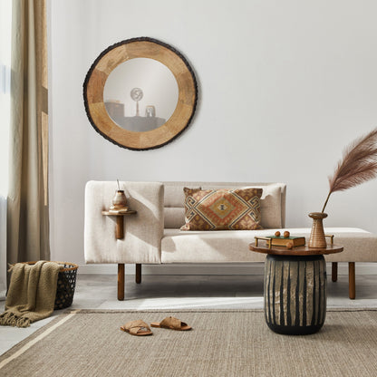 Specchio da parete rotondo in legno con bordo vivo Meredith di River of Goods - 30,5 x 1 x 30,5