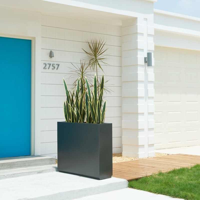 Fioriera metallica pesante per piante da esterno, 38Lx10Wx30H pollici di altezza e lunghezza, fioriera divisoria in metallo - 38x30x10