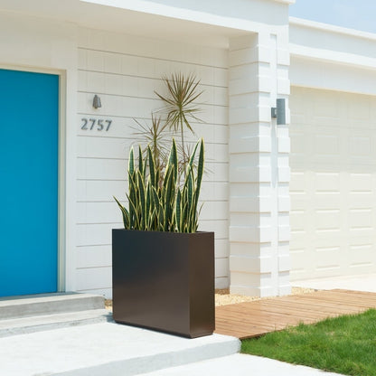 Fioriera metallica pesante per piante da esterno, 38Lx10Wx30H pollici di altezza e lunghezza, fioriera divisoria in metallo - 38x30x10