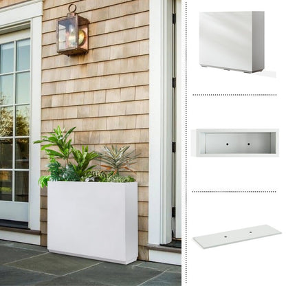 Fioriera metallica pesante per piante da esterno, 38Lx10Wx30H pollici di altezza e lunghezza, fioriera divisoria in metallo - 38x30x10