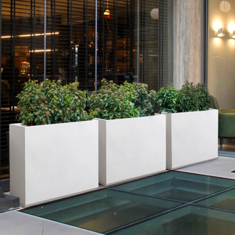 Fioriera metallica pesante per piante da esterno, 38Lx10Wx30H pollici di altezza e lunghezza, fioriera divisoria in metallo - 38x30x10